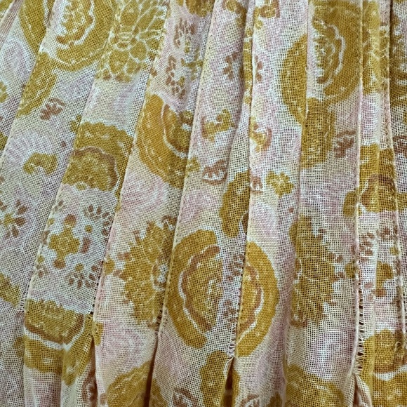 Free people river run wide pants, Boho Yellow and Cream, XS, pre owned - Picture 7 of 8